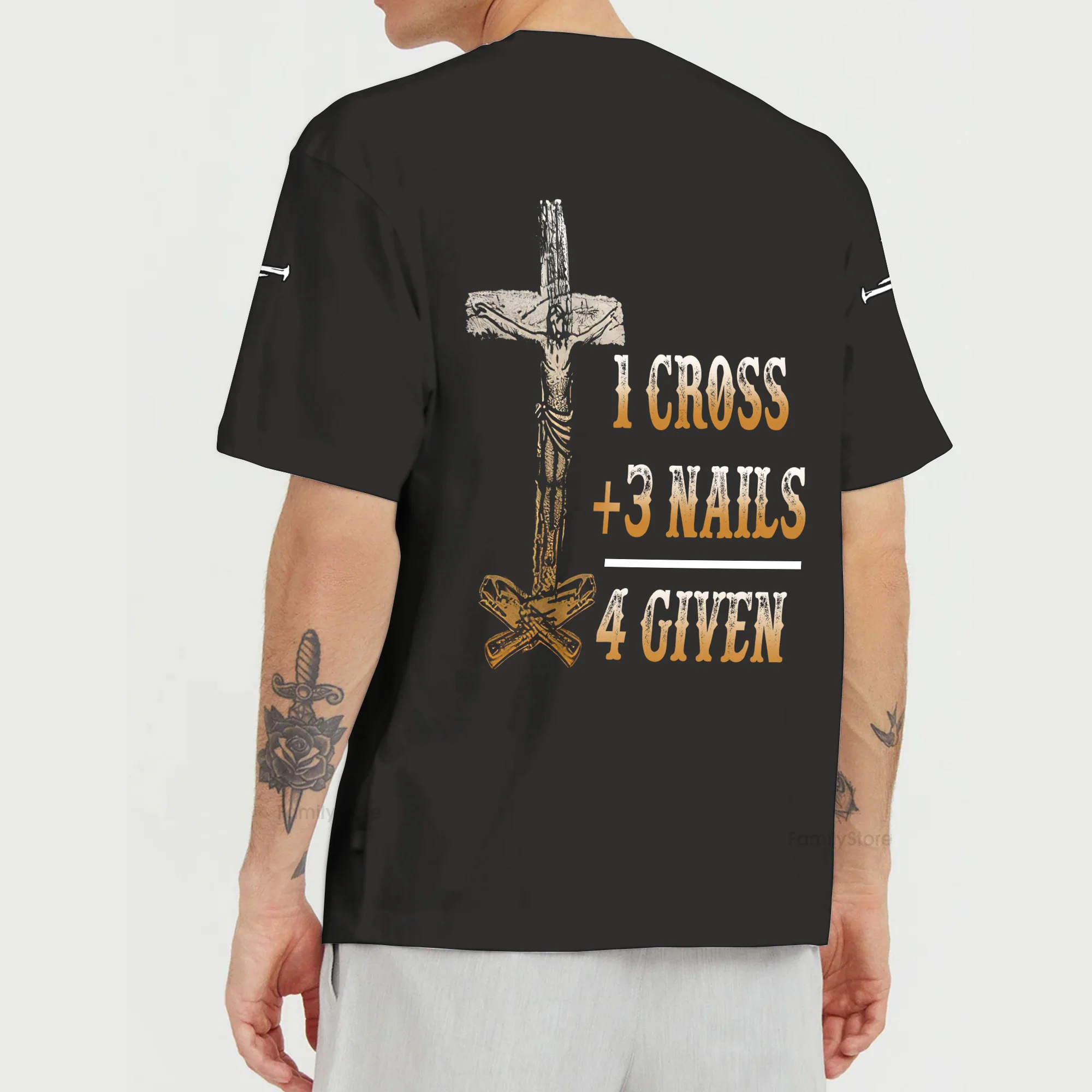 1 Cross 3 Nails 4 Given 3D TShirt - Image 3