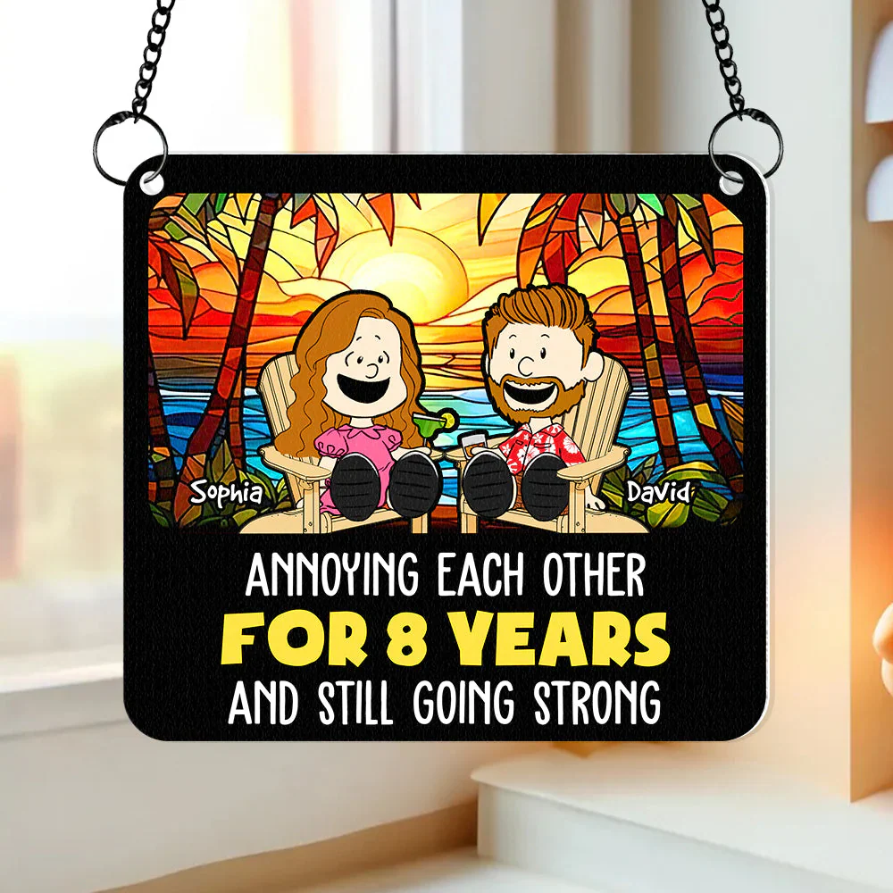 12 Years Of Love - Personalized Window Hanging Suncatcher Ornament - Gift For Couple, Husband Wife, Anniversary | GR15 - Image 2