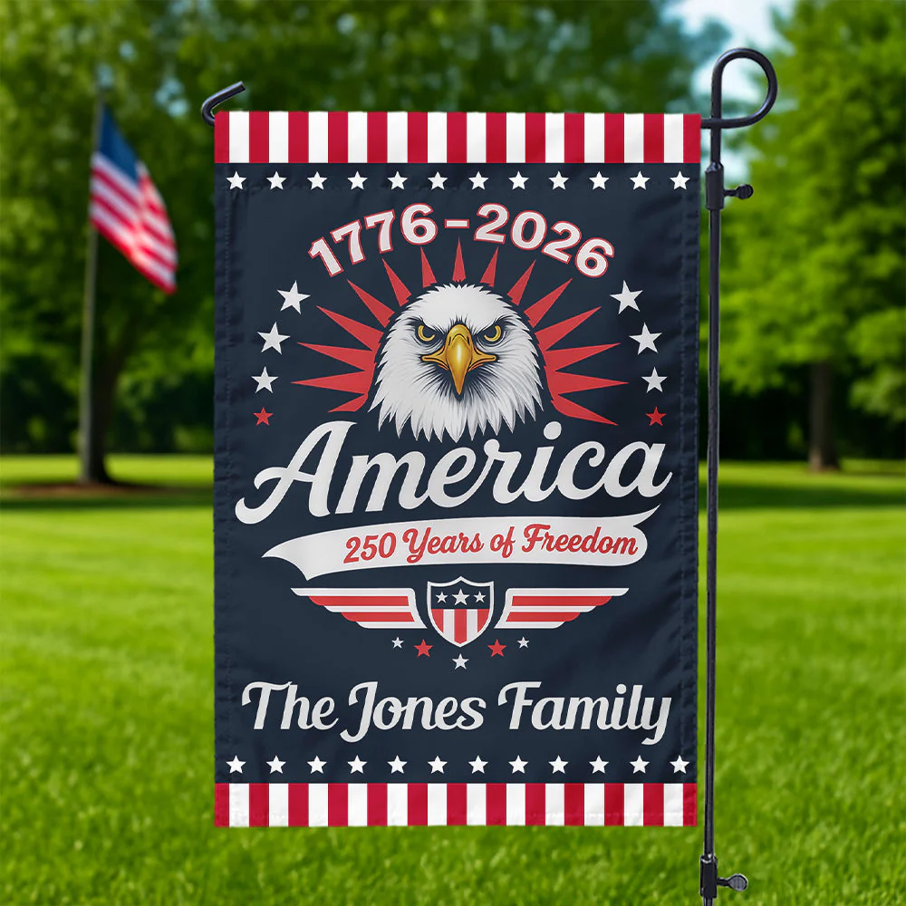 1776-2026 America 250 Years Of Freedom - Personalized Flag - Patriotic Gift For Family HN02 - Image 2