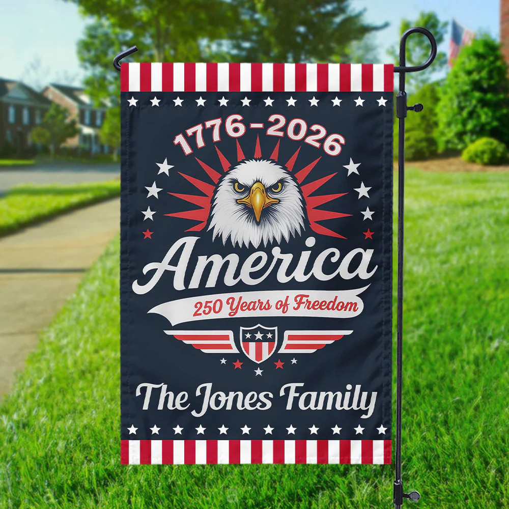 1776-2026 America 250 Years Of Freedom - Personalized Flag - Patriotic Gift For Family HN02 - Image 4
