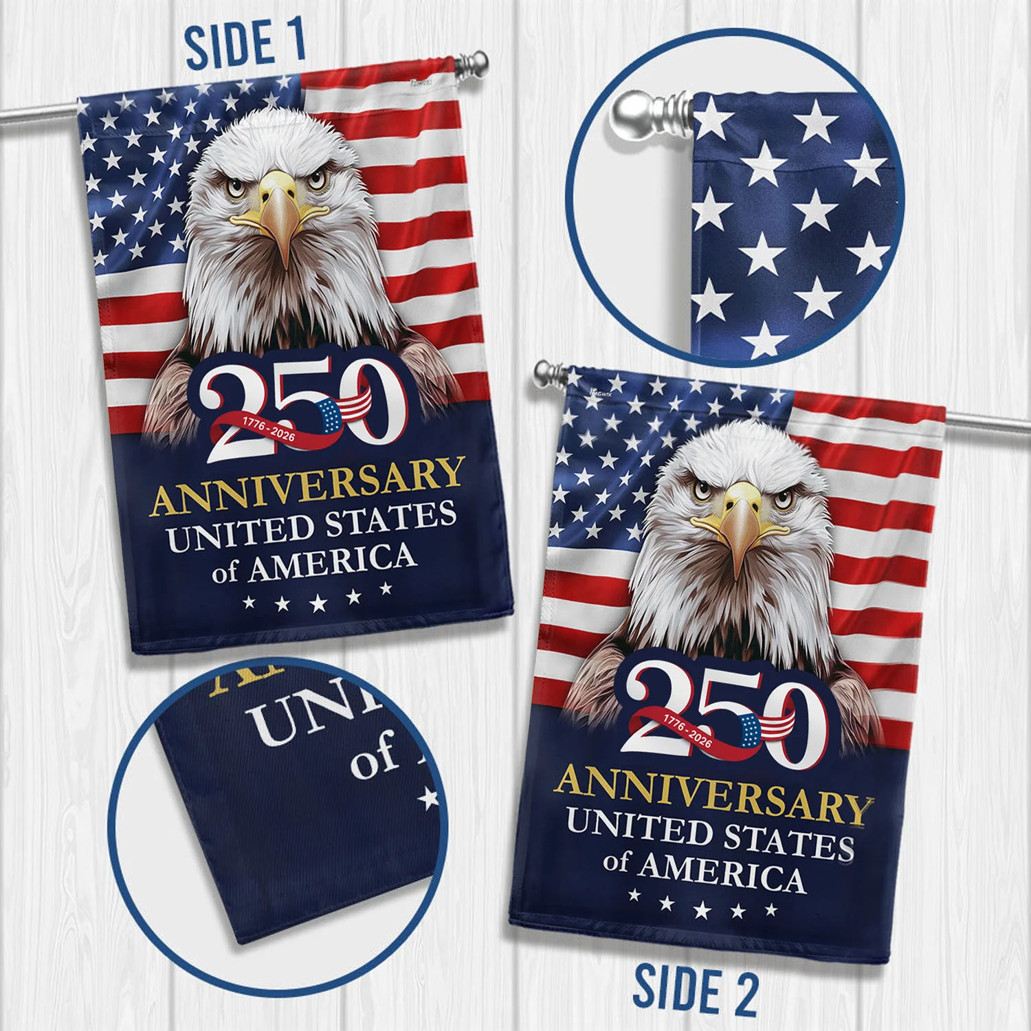 250 Anniversary 1776 2026 United States Of America With Eagle Flag - Patriotic Gift For Family HN02 - Image 4