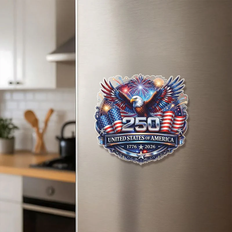 250 United States Of America - Shape Acrylic Fridge Magnet - Patriotic Gift For Family | HN02 - Image 3
