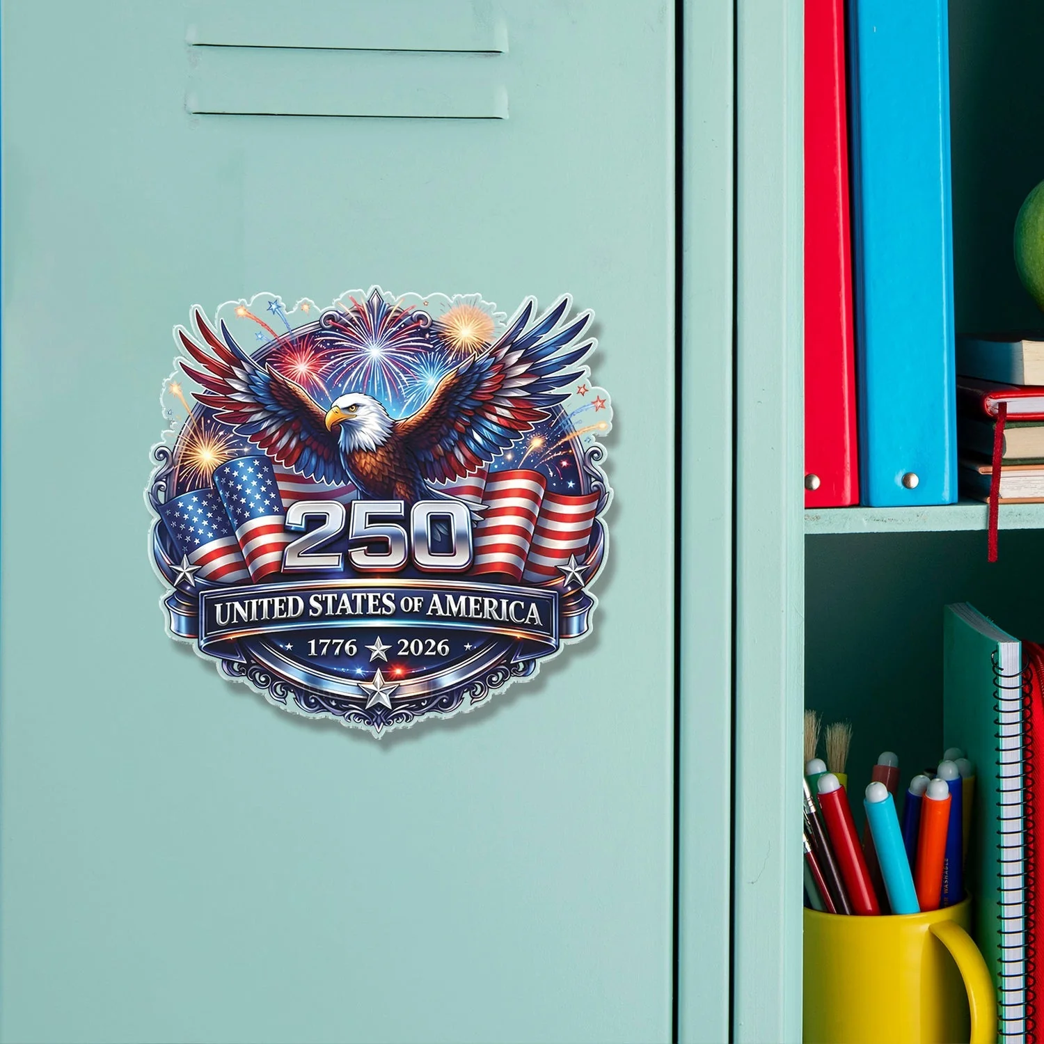 250 United States Of America - Shape Acrylic Fridge Magnet - Patriotic Gift For Family | HN02 - Image 5