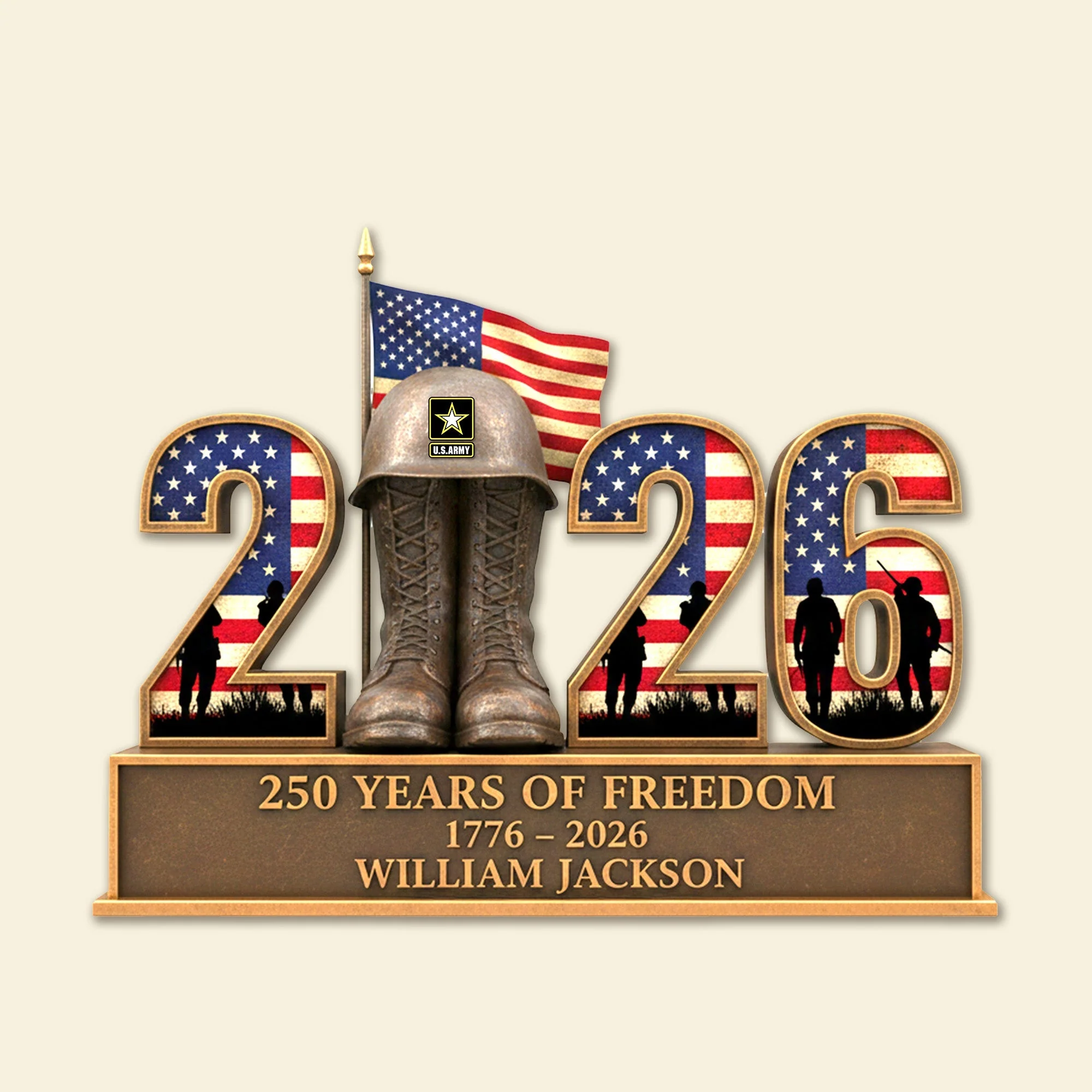250 Year Of Freedom Veteran 2026 - Shape Acrylic Plaque - Gift For Veterans | HN02 - Image 3
