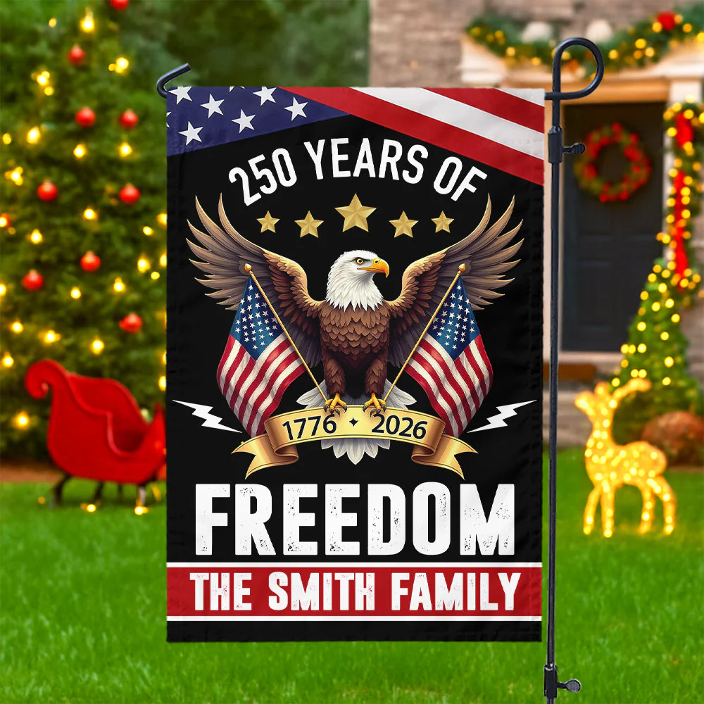 250 Years America Freedom With Eagles - Personalized Flag - Patriotic Gift For Family HN02 - Image 3