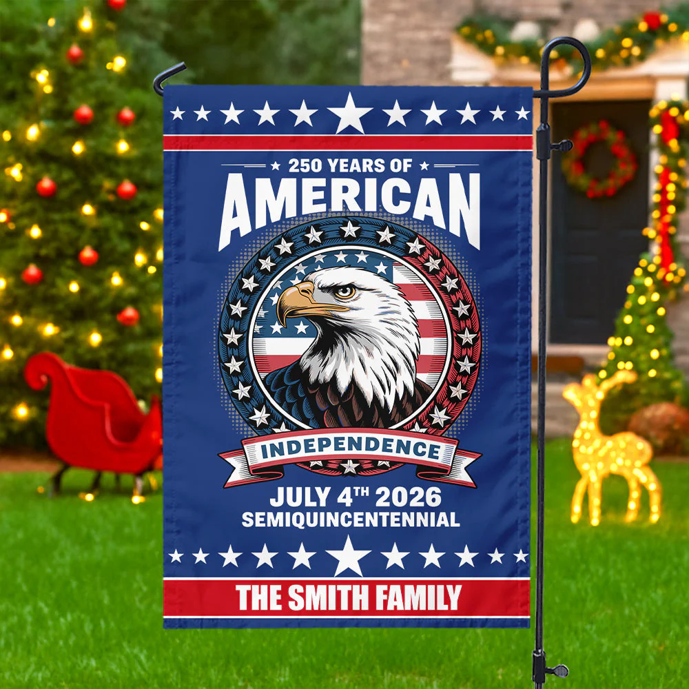 250 Years of America Anniversary Independence Day 2026 - Personalized Flag - Patriotic Gift For Family HN02 - Image 2