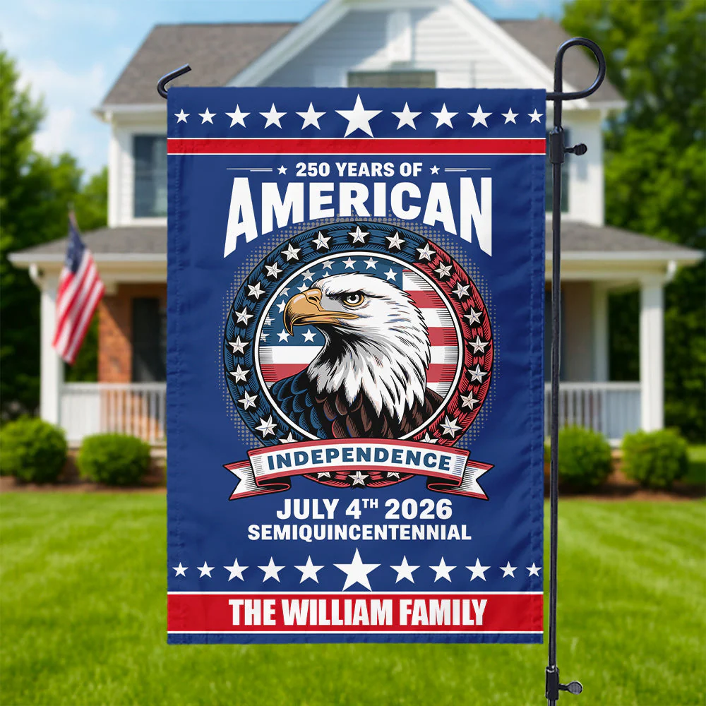 250 Years of America Anniversary Independence Day 2026 - Personalized Flag - Patriotic Gift For Family HN02 - Image 3