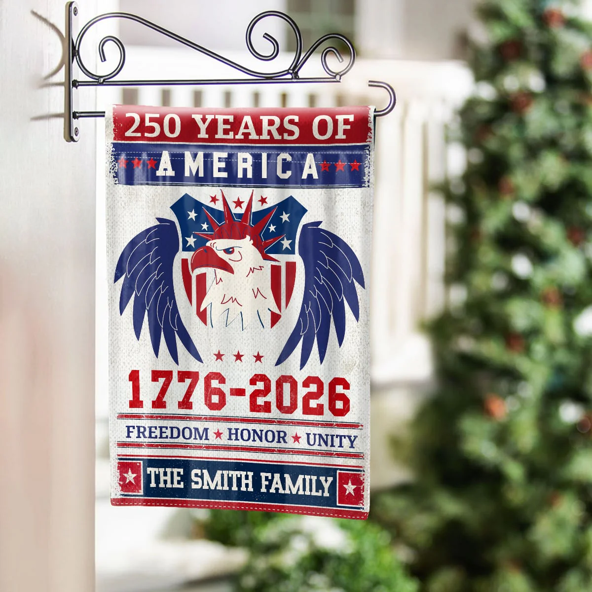250 Years Of America Freedom Honor Unity - Personalized Flag - Patriotic Gift For Family, Veteran | HN02 - Image 2