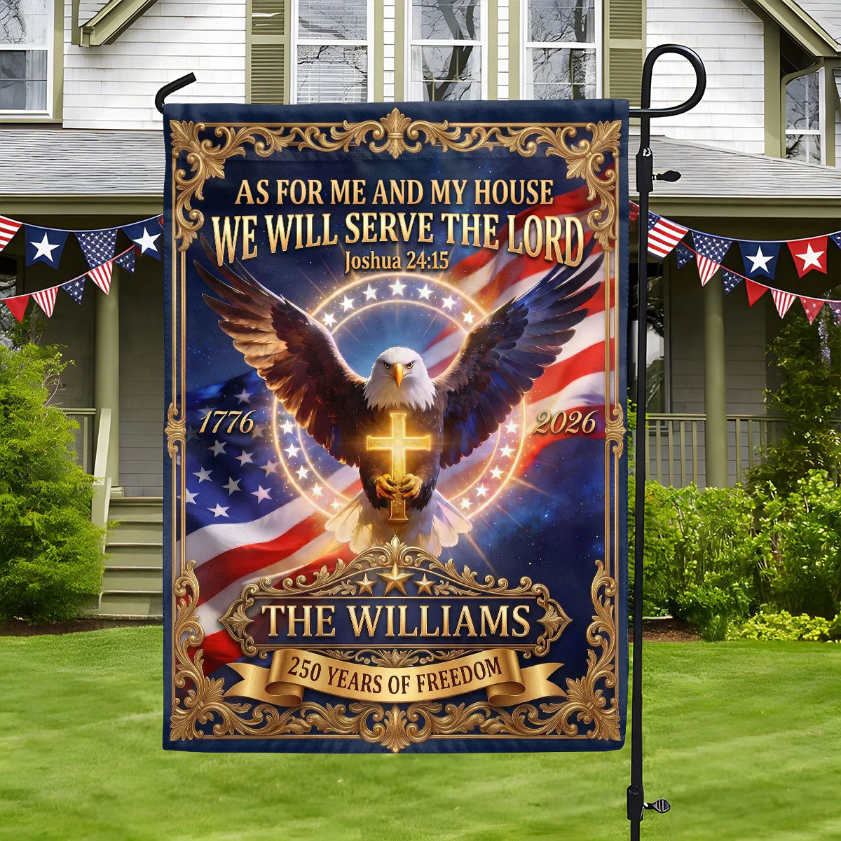 250 Years Of America With Eagle - Personalized Flag - Gift For Patriots - Image 2