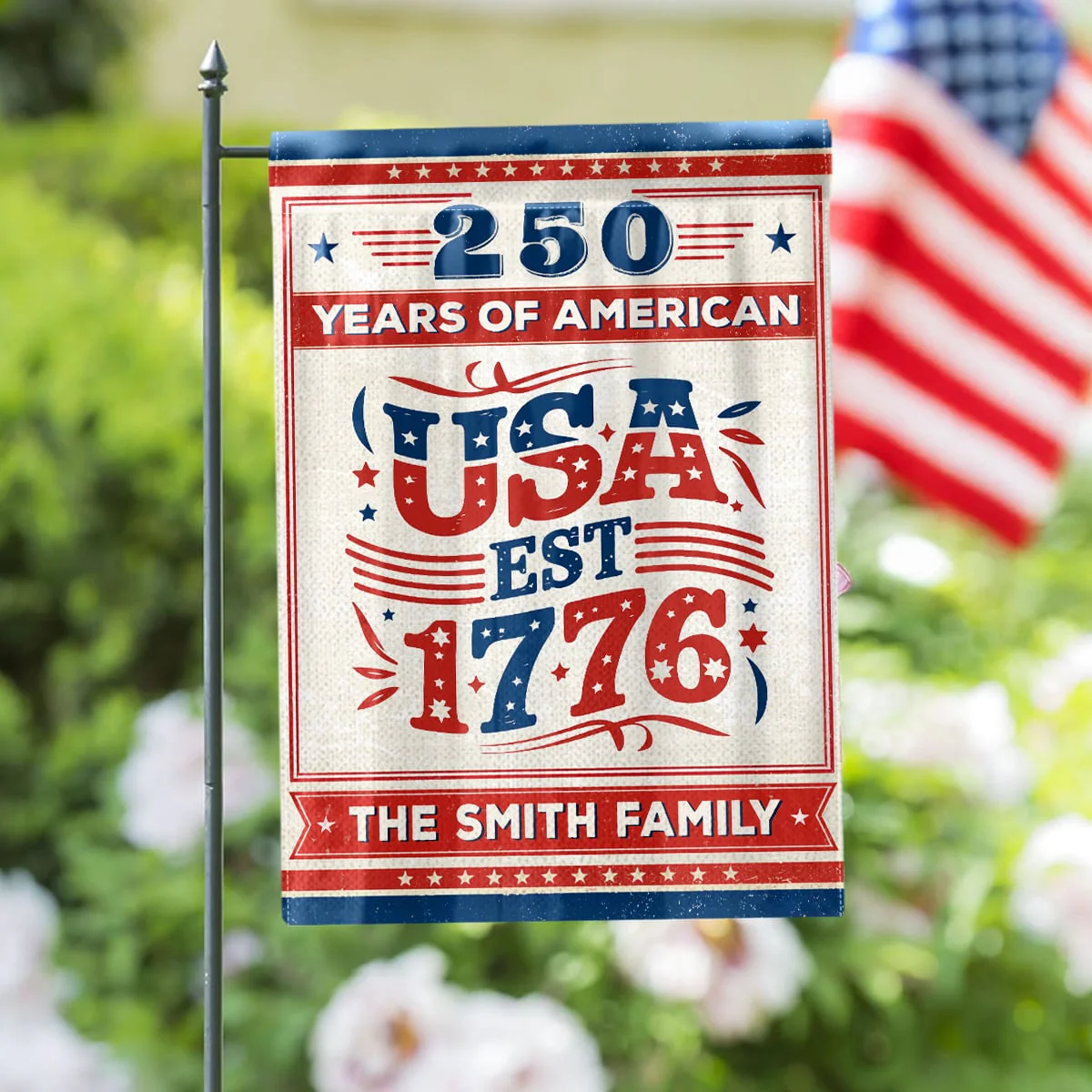 250 Years Of American USA EST 1776 - Personalized Flag - Patriotic Gift For Family, Veteran | HN02