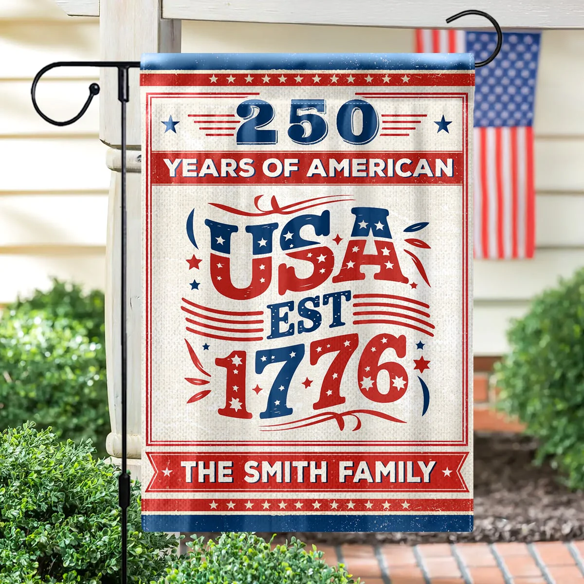 250 Years Of American USA EST 1776 - Personalized Flag - Patriotic Gift For Family, Veteran | HN02 - Image 3