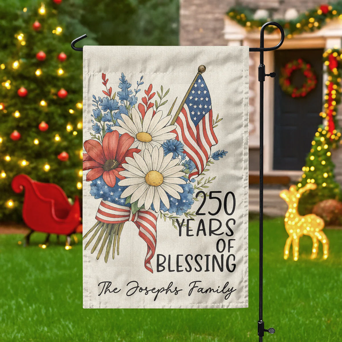 250 Years Of Blessing America - Personalized Flag - Patriotic Gift For Family HN02 - Image 4