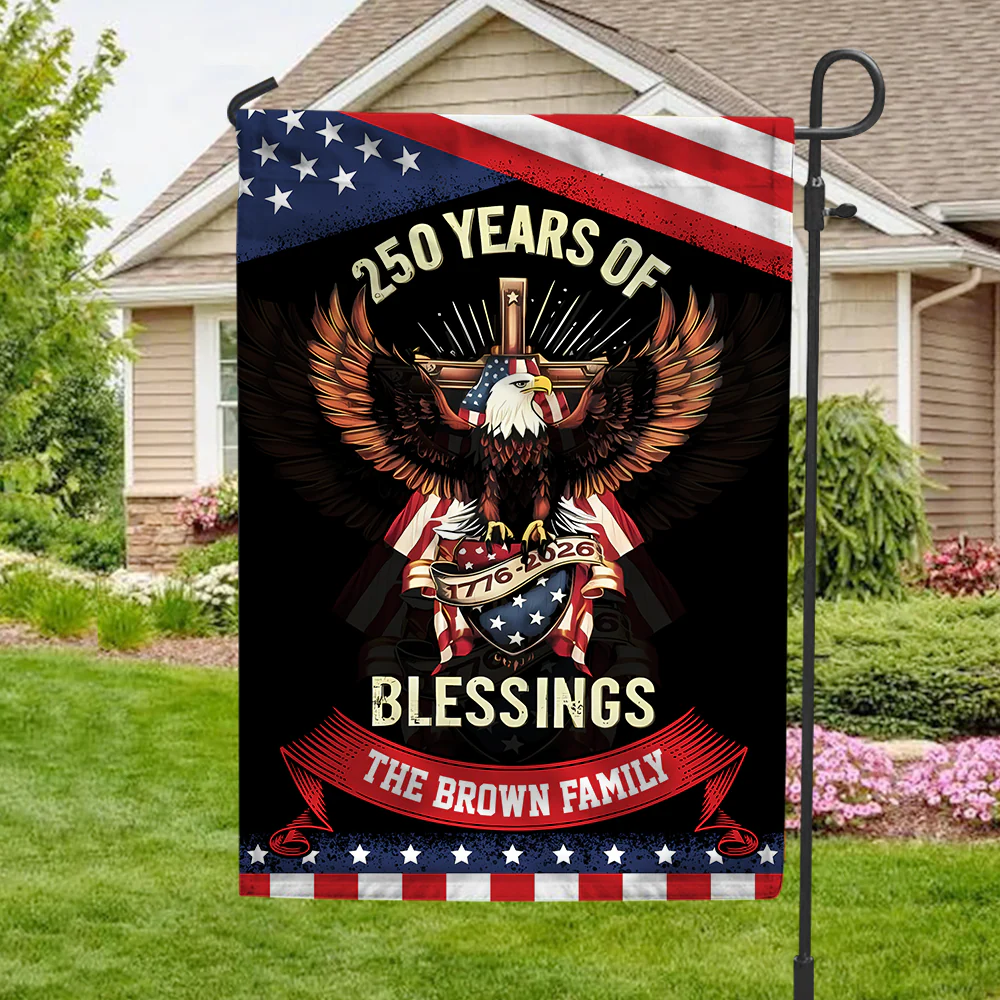 250 Years Of Blessings Under God - Personalized Flag - Patriotic Gift For Family HN02 - Image 3