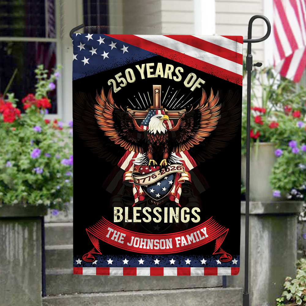 250 Years Of Blessings Under God - Personalized Flag - Patriotic Gift For Family HN02 - Image 7