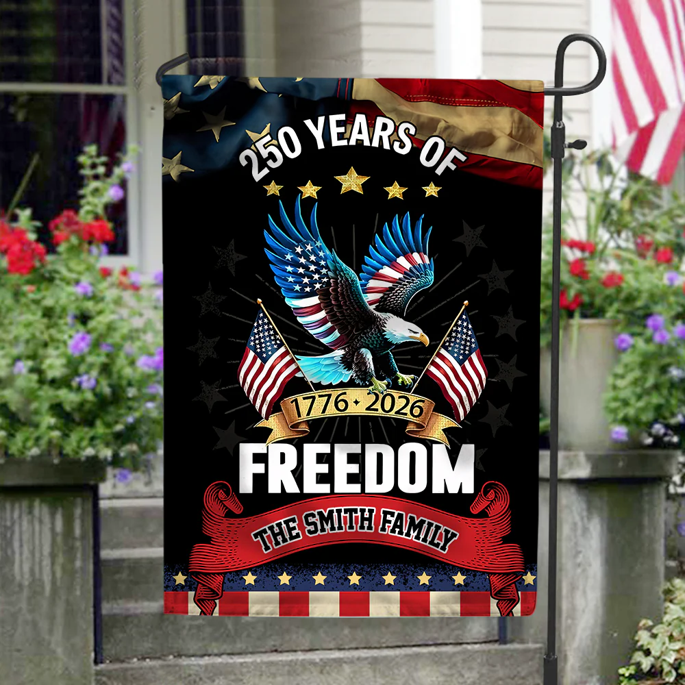 250 Years Of Freedom 1776-2026 Eagle - Personalized Flag - Patriotic Gift For Family HN02