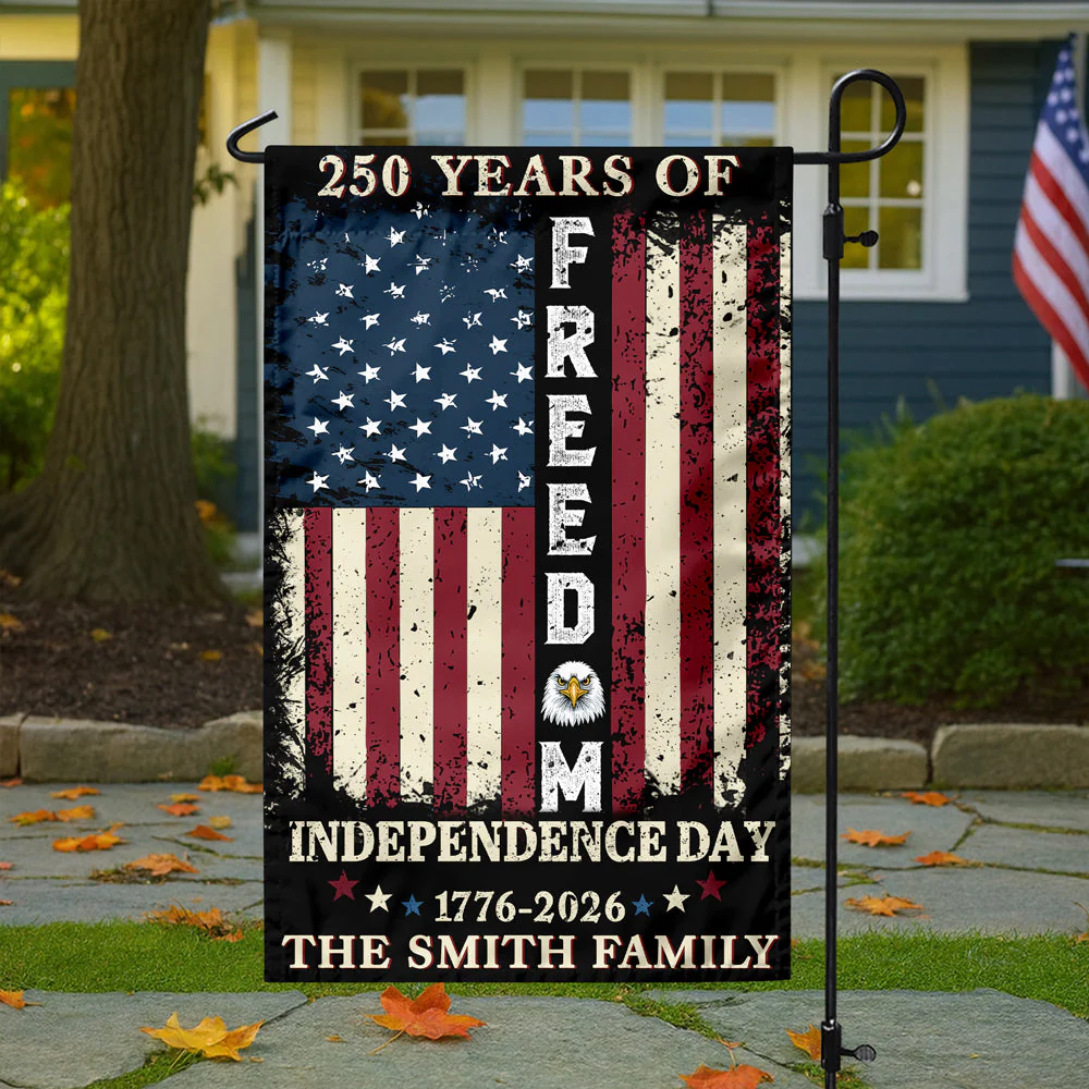 250 Years of Freedom 1776-2026 Independence Day - Personalized Flag - Patriotic Gift For Family HN02 - Image 3