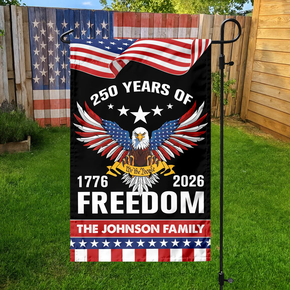 250 Years Of Freedom Anniversary Eagle - Personalized Flag - Patriotic Gift For Family HN02 - Image 3