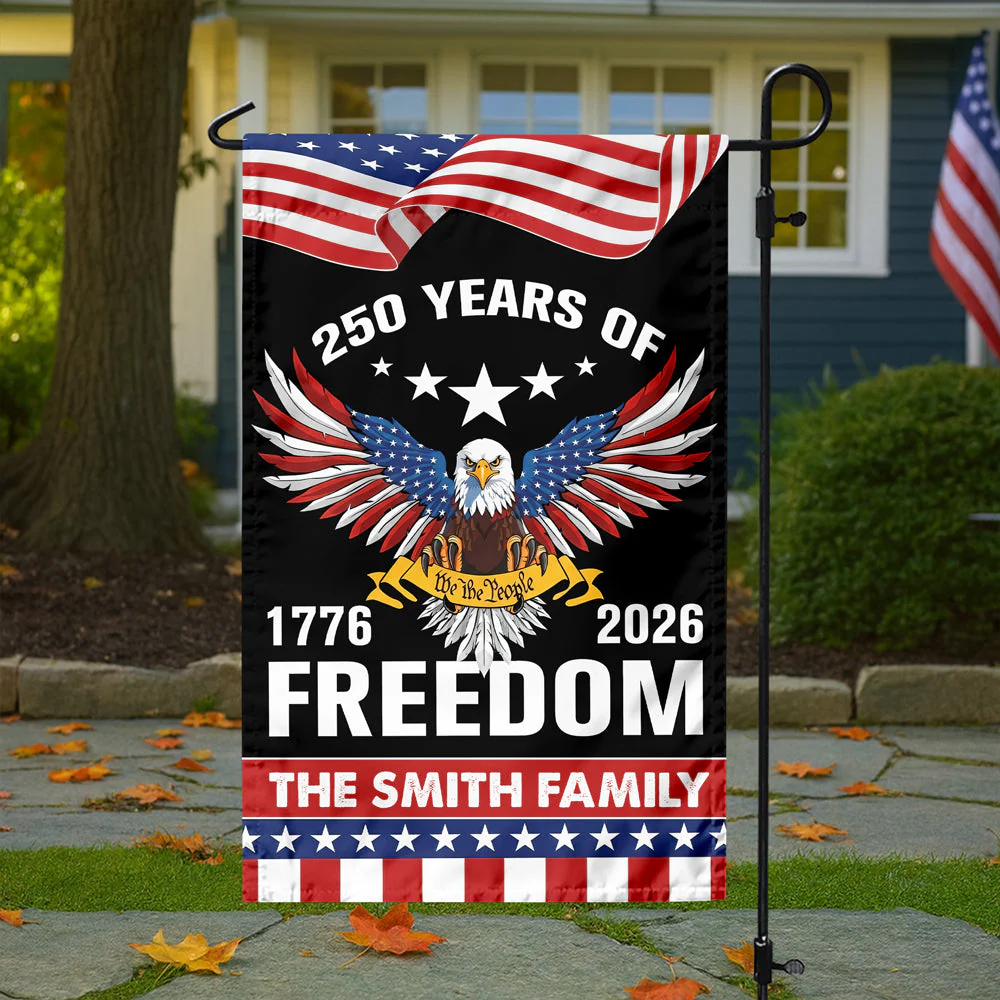 250 Years Of Freedom Anniversary Eagle - Personalized Flag - Patriotic Gift For Family HN02 - Image 4