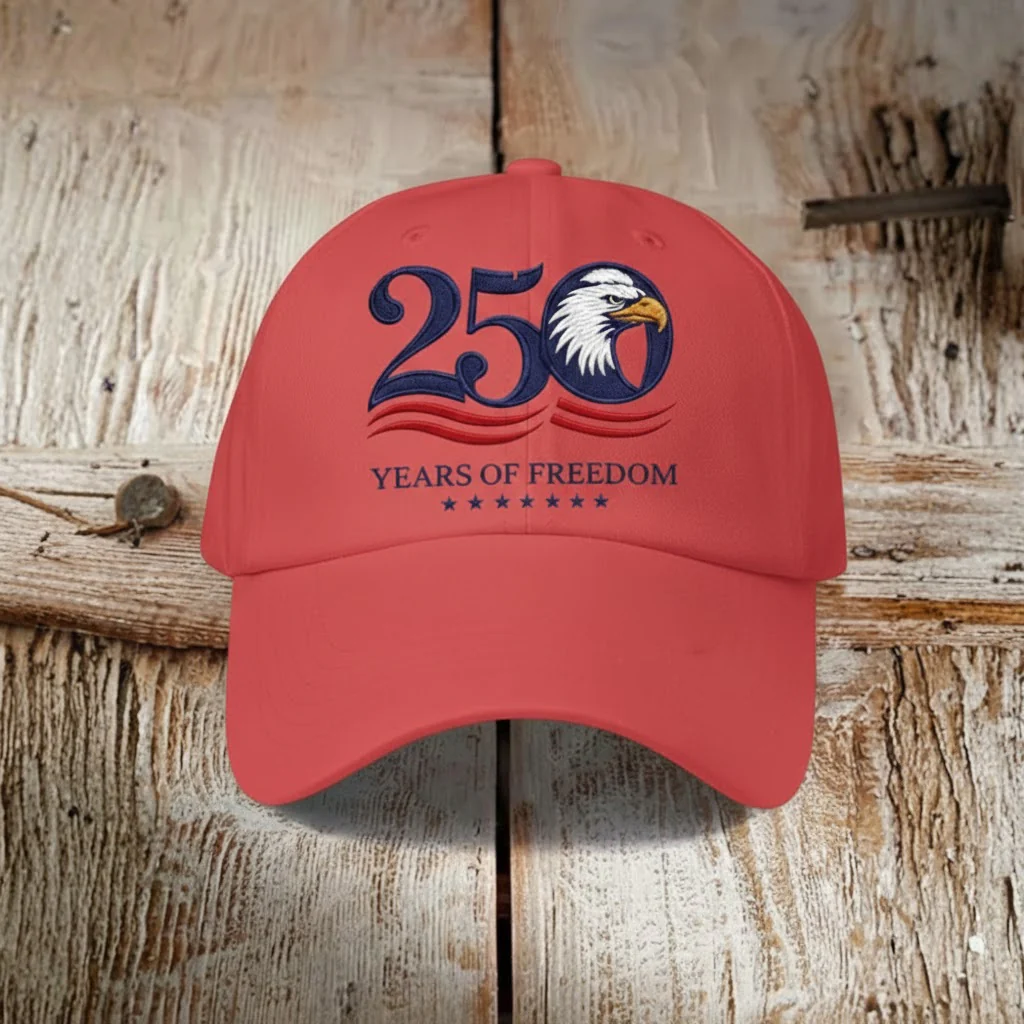 250 Years Of Freedom Eagle - Embroidered Cap - Gift For Patriotic HN02 - Image 2
