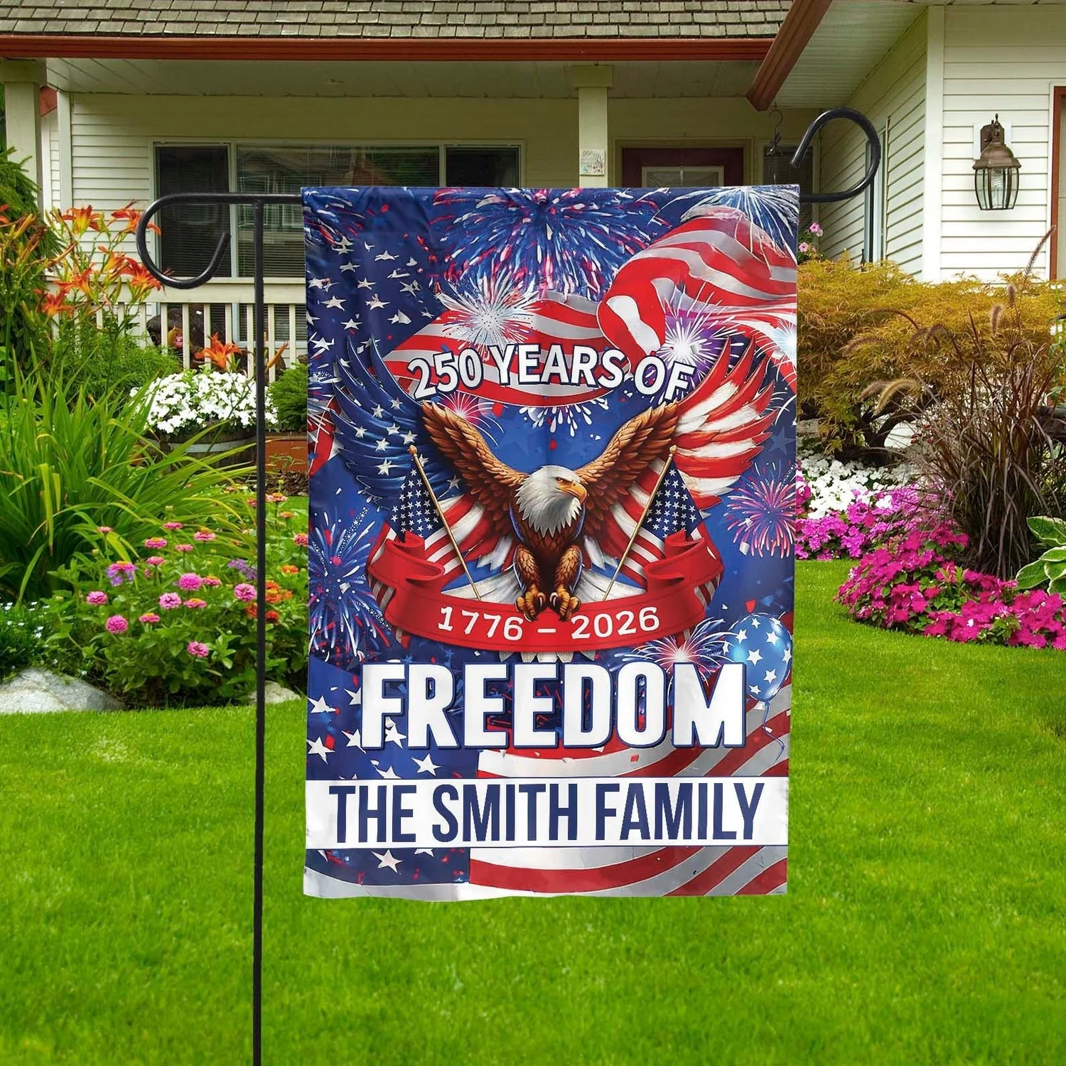 250 Years of Freedom Eagle - Personalized Flag - Patriotic Gift For Family, American Christian | HN02