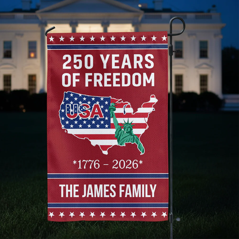250 Years of Freedom USA Map Liberty 1776–2026 - Personalized Flag - Patriotic Gift For Family HN02. - Image 4