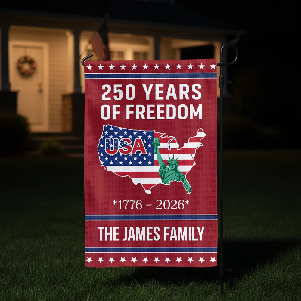 250 Years of Freedom USA Map Liberty 1776–2026 - Personalized Flag - Patriotic Gift For Family HN02. - Image 5