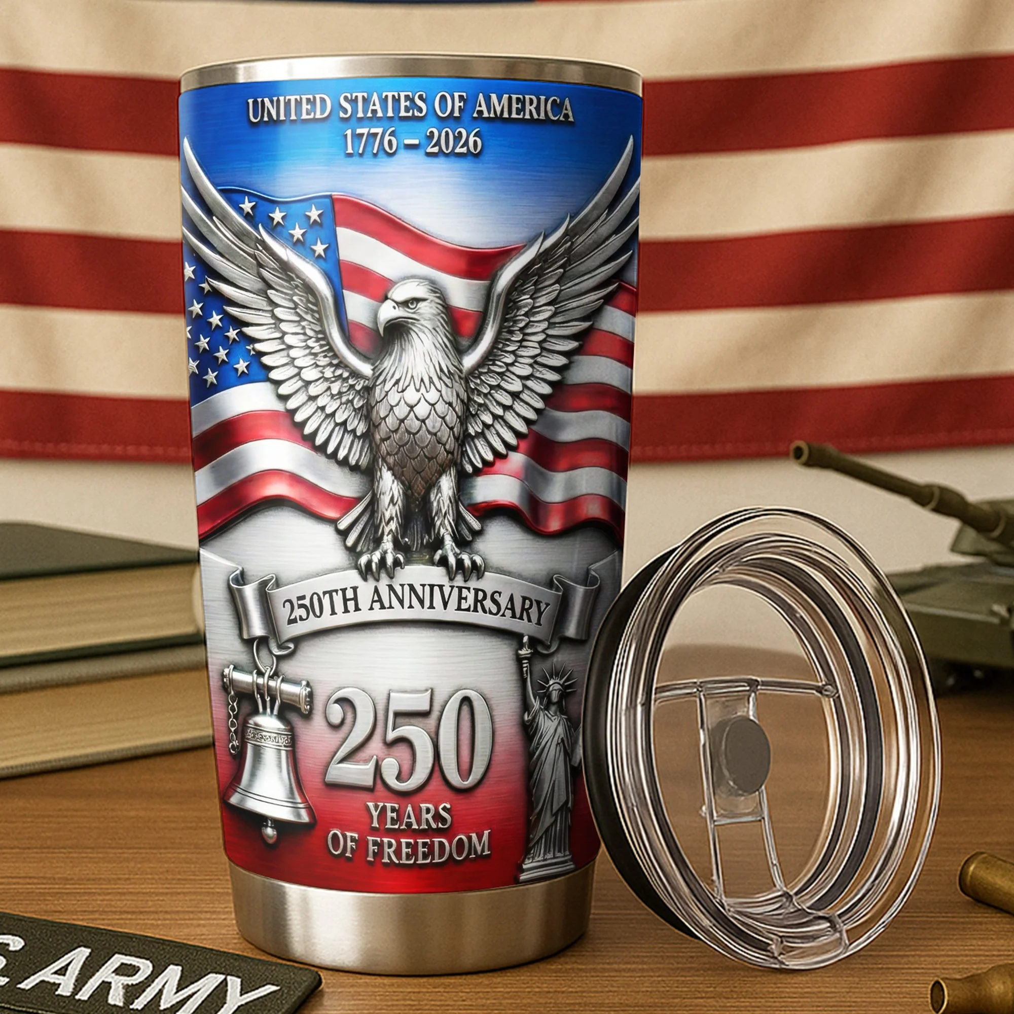 250 Years Of Freedom USA - Personalized Tumbler - Gift For Patriotic | HN02 - Image 3