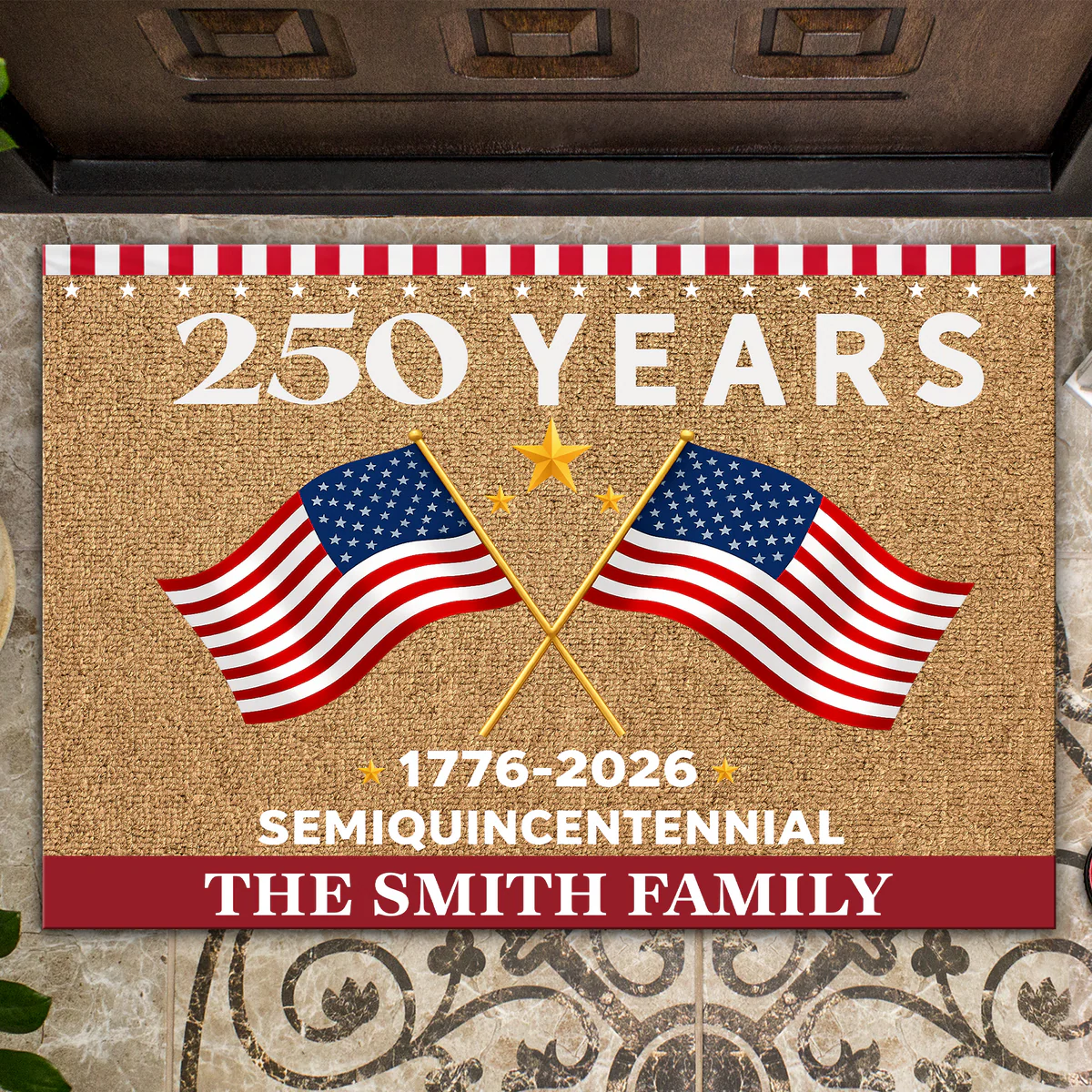 250 Years Semiquincentennial America 1776-2026 - Personalized Doormat - Patriotic Gift For Family HN02 - Image 2