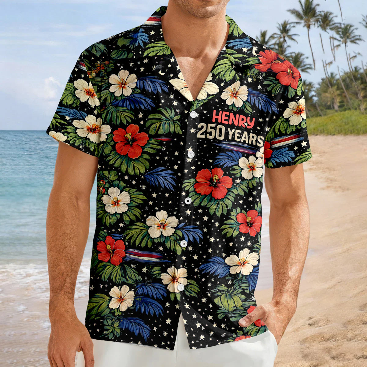 250 Years Semiquincentennial Eagles Tropical - Personalized Hawaiian Shirt - Gift for Dad, Husband, Grandpa HN02 - Image 5