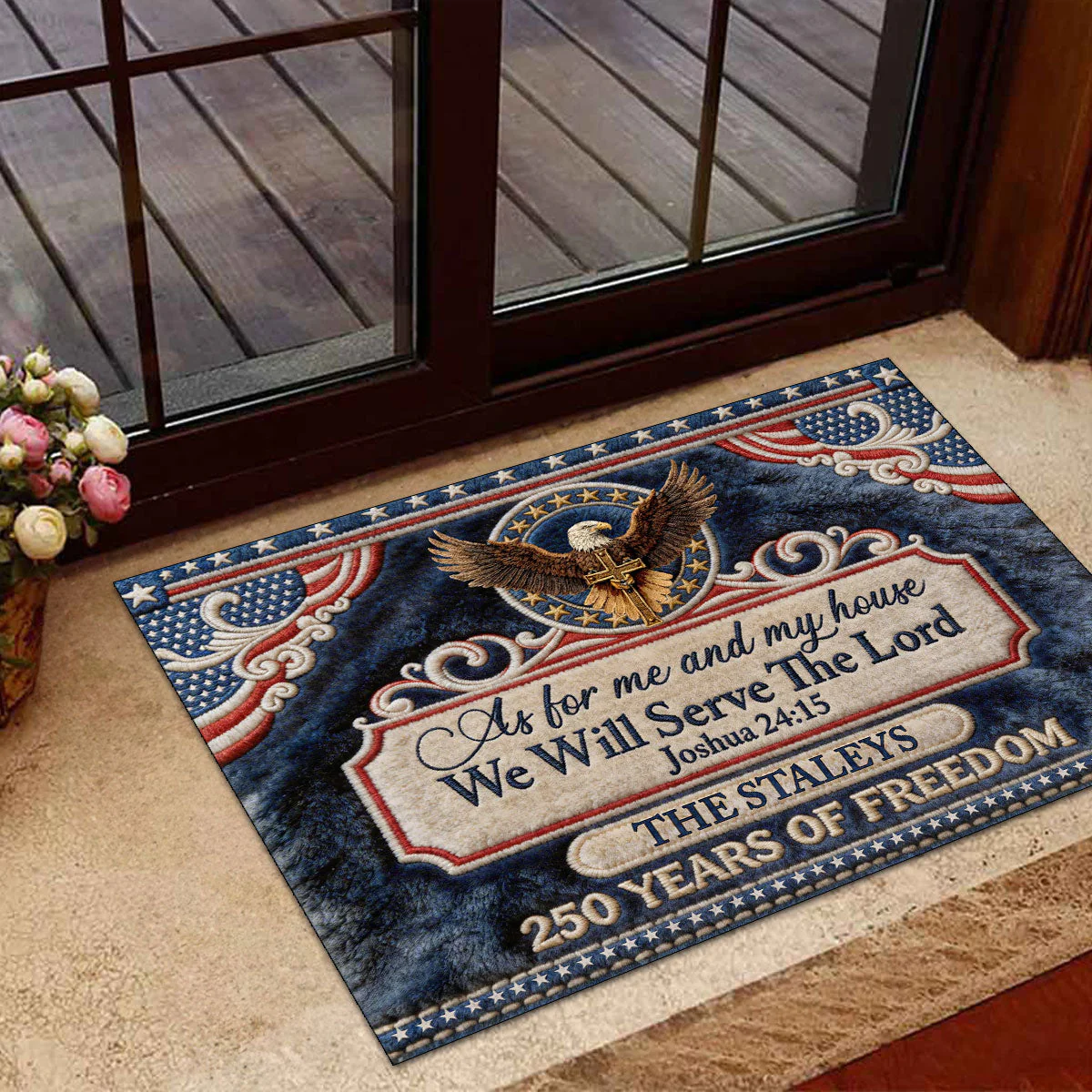 250th American, We Will Serve The Lord  - Personalized Doormat - Image 6
