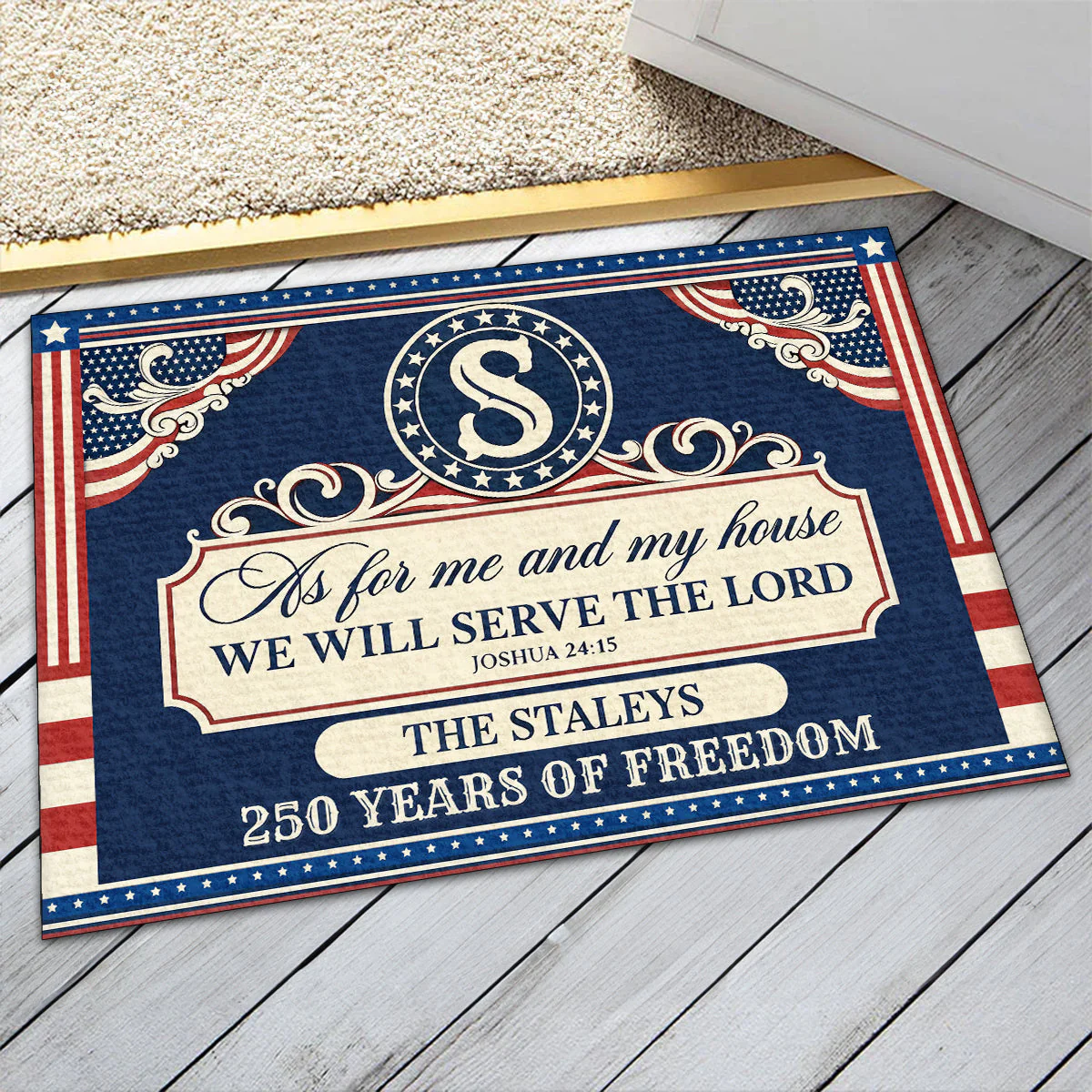 250th American, We Will Serve The Lord - Personalized Doormat - Image 6