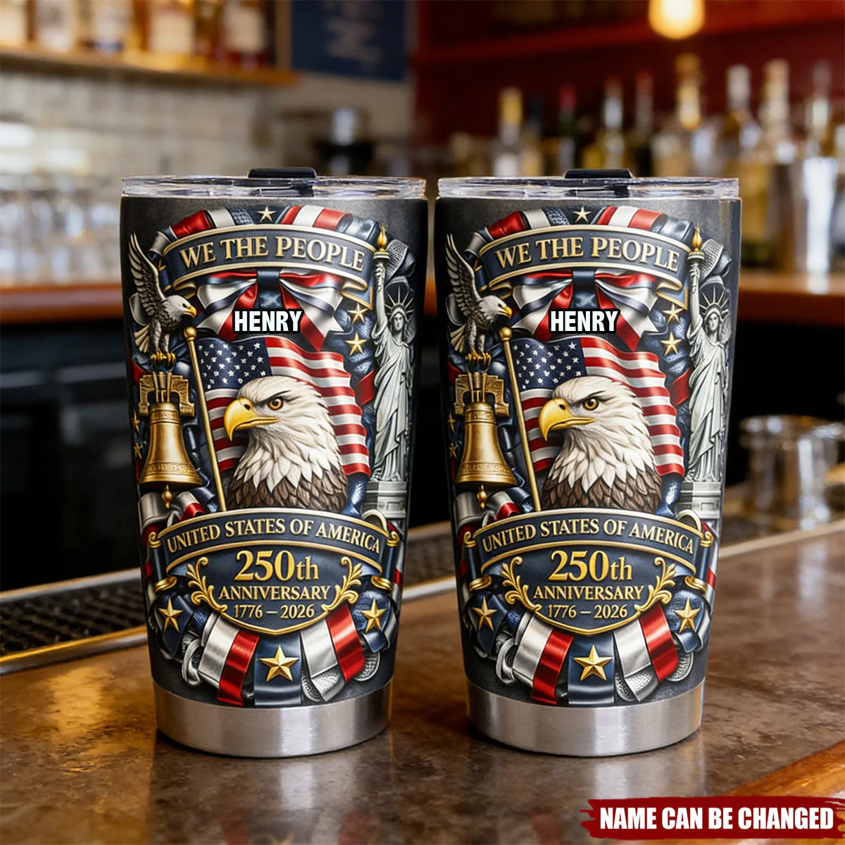 250th Anniversary of American Independence - Personalized Tumbler - Gifts For Patriots VD01