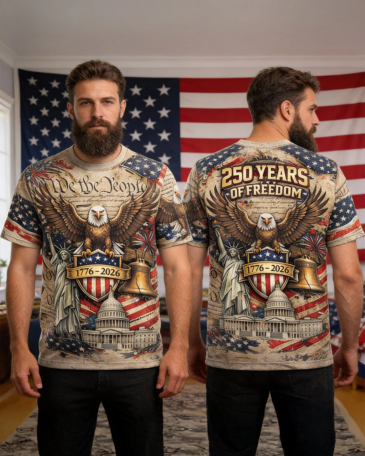 250th Anniversary Of Freedom American - Personalized 3D Shirt - Gifts For Patriots