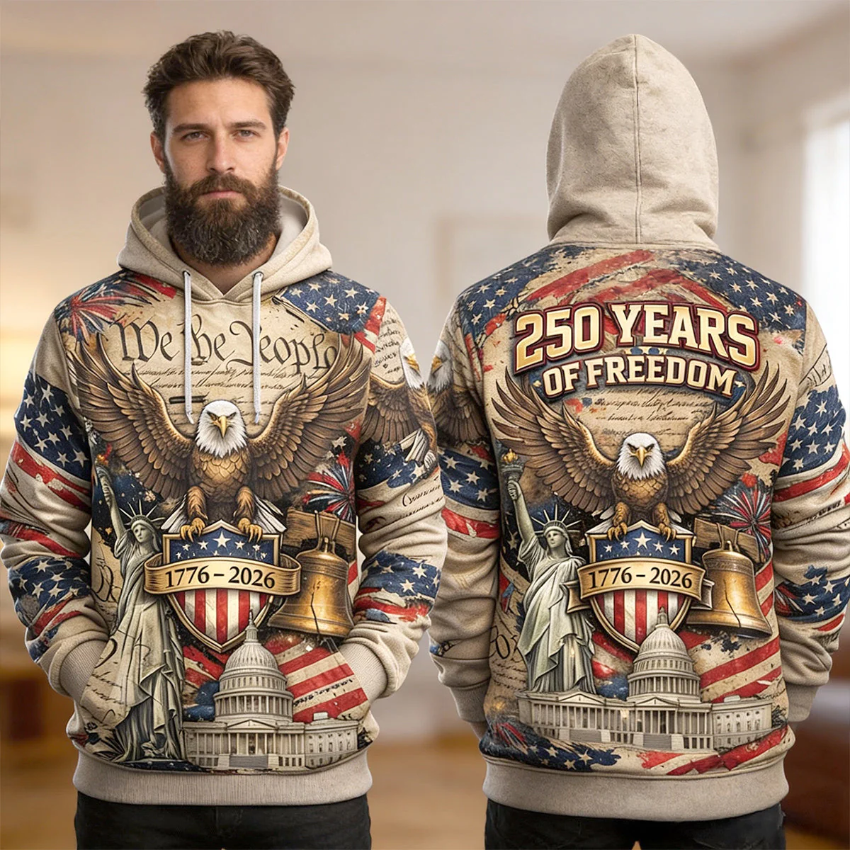 250th Anniversary Of Freedom American - Personalized 3D Shirt - Gifts For Patriots - Image 3