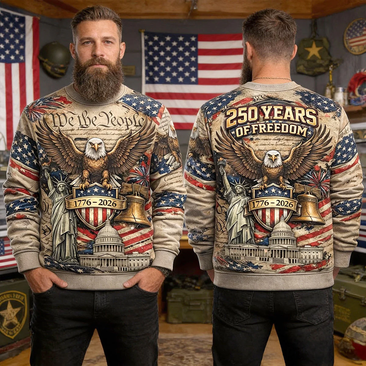 250th Anniversary Of Freedom American - Personalized 3D Shirt - Gifts For Patriots - Image 5