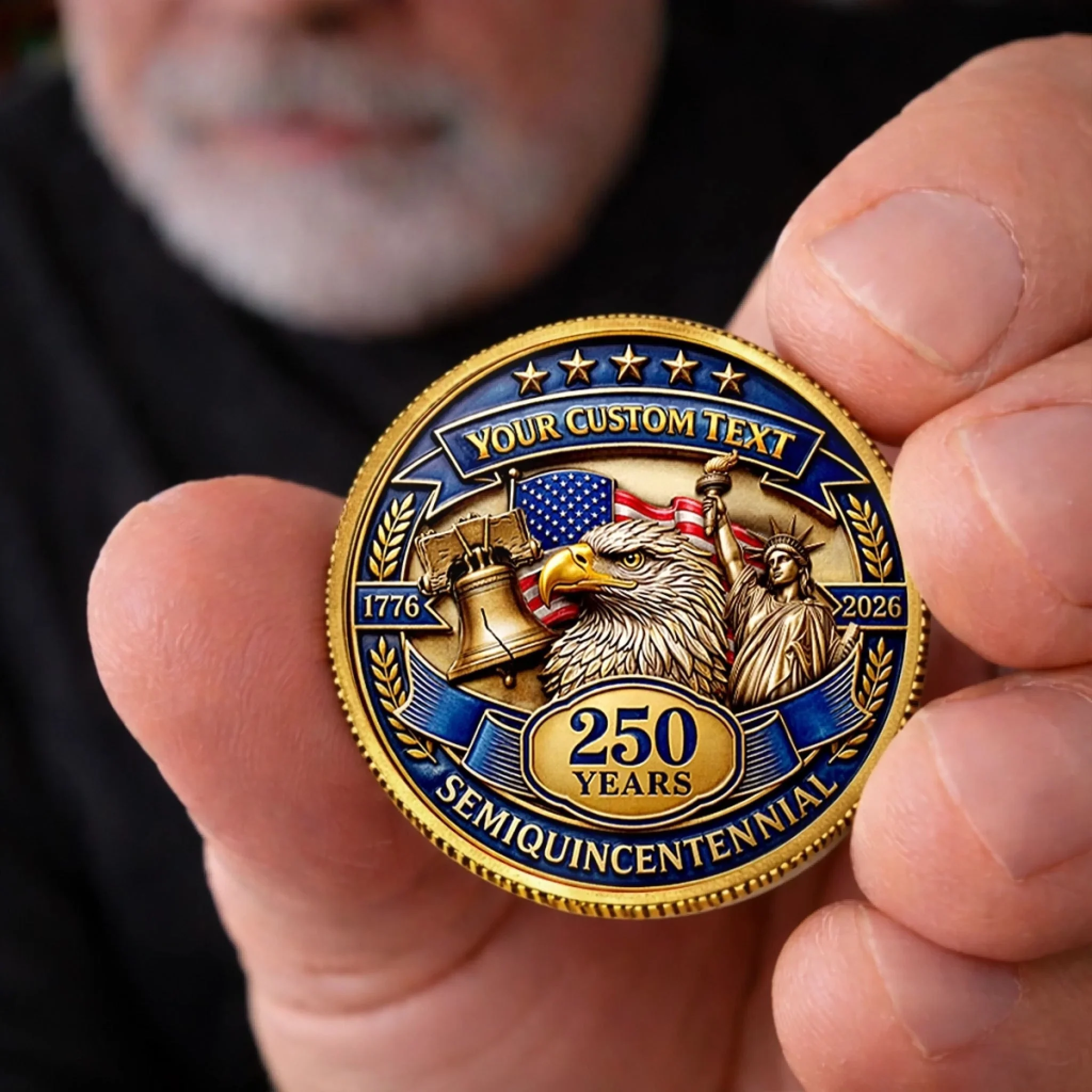 250th Anniversary Semiquincentennial - Personalized Commemorative Coin - Gift For Patriotic | HN02 - Image 3