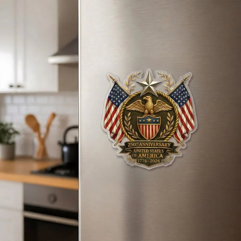 250th Anniversary United States Of America - Shape Acrylic Fridge Magnet - Patriotic Gift For Family HN02 - Image 3