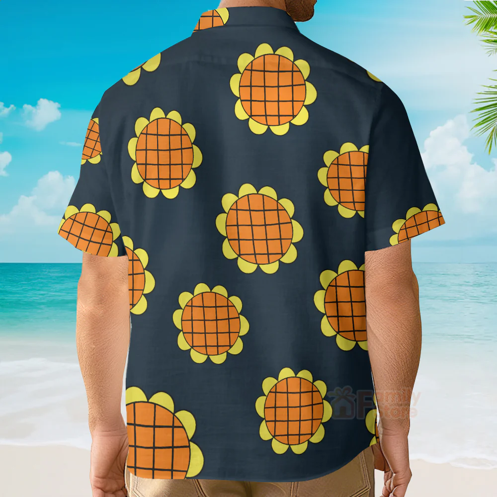 Luffy Dressrosa Lucy Sunflower Anime OnPi Pirate Adventure - Costumes Movies Hawaiian Shirt - Image 4