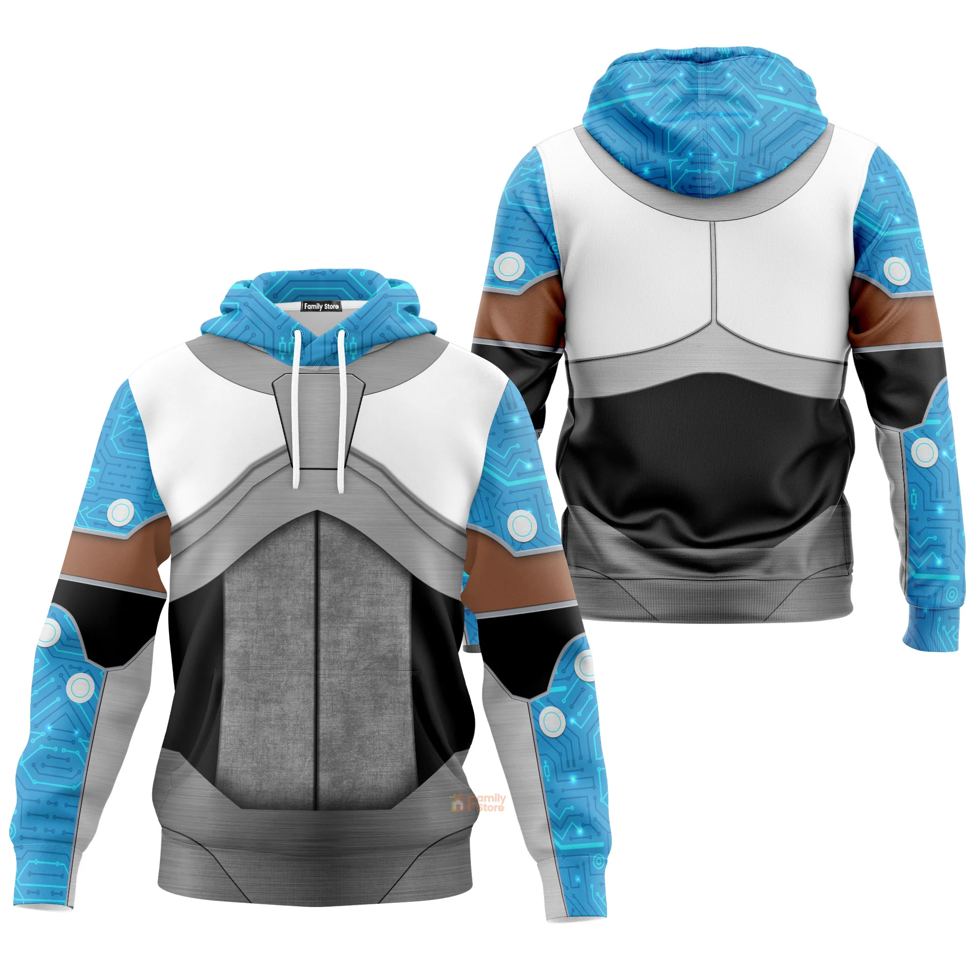 Teen Titan Cyborg Costume Cosplay Hoodie For Men And Women - Image 2
