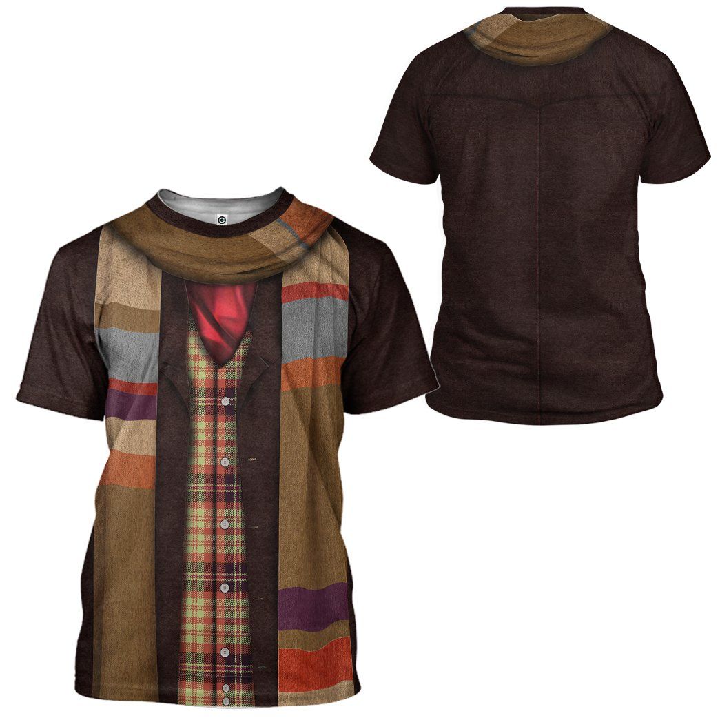 4th Doctor Who Movies Costume Cosplay - TShirt 3D - Image 2