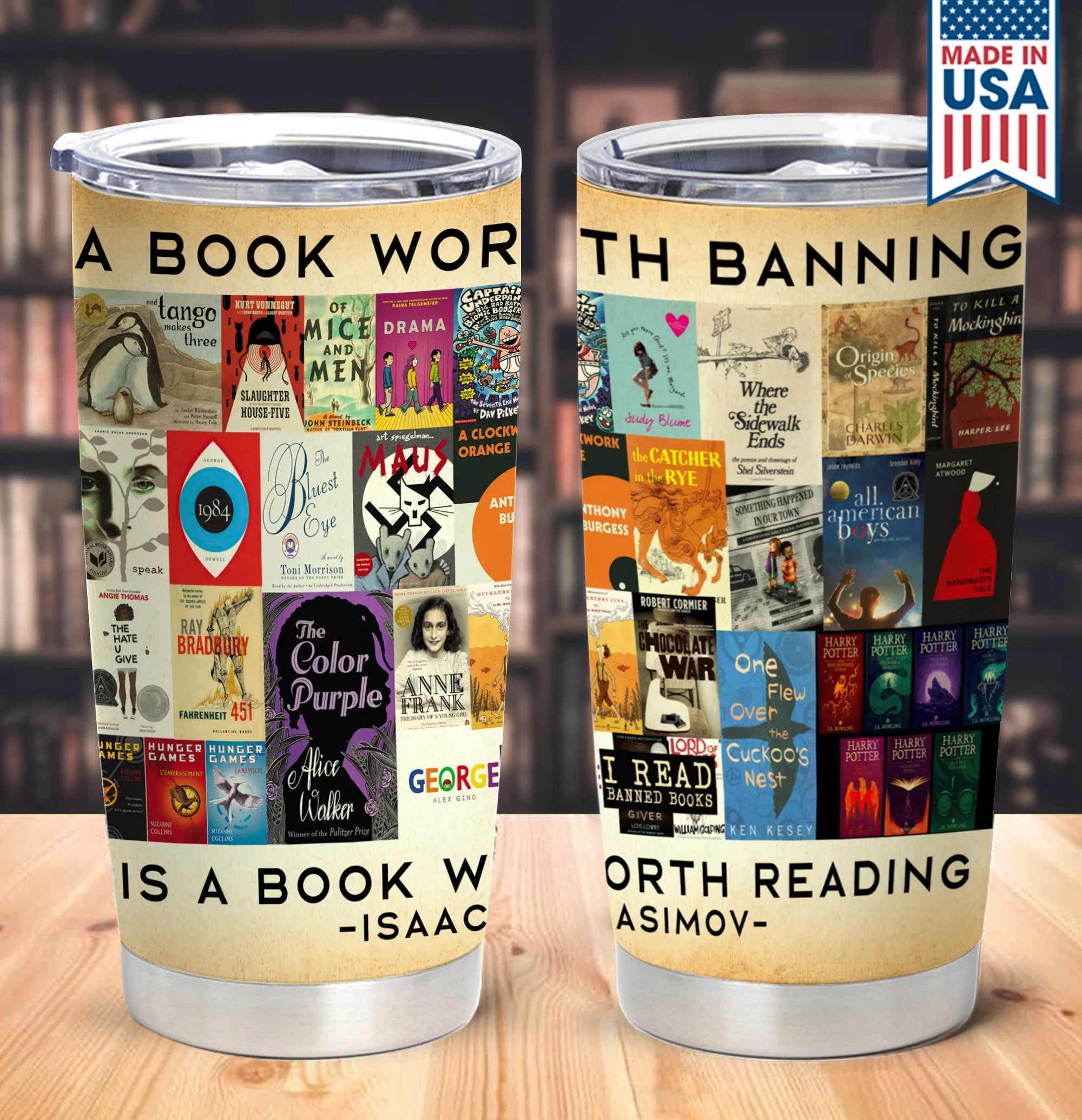 A Book Worth Banning Is A Book Worth Reading - Personalized Tumbler - Gift For Book Lovers, Readers HH01