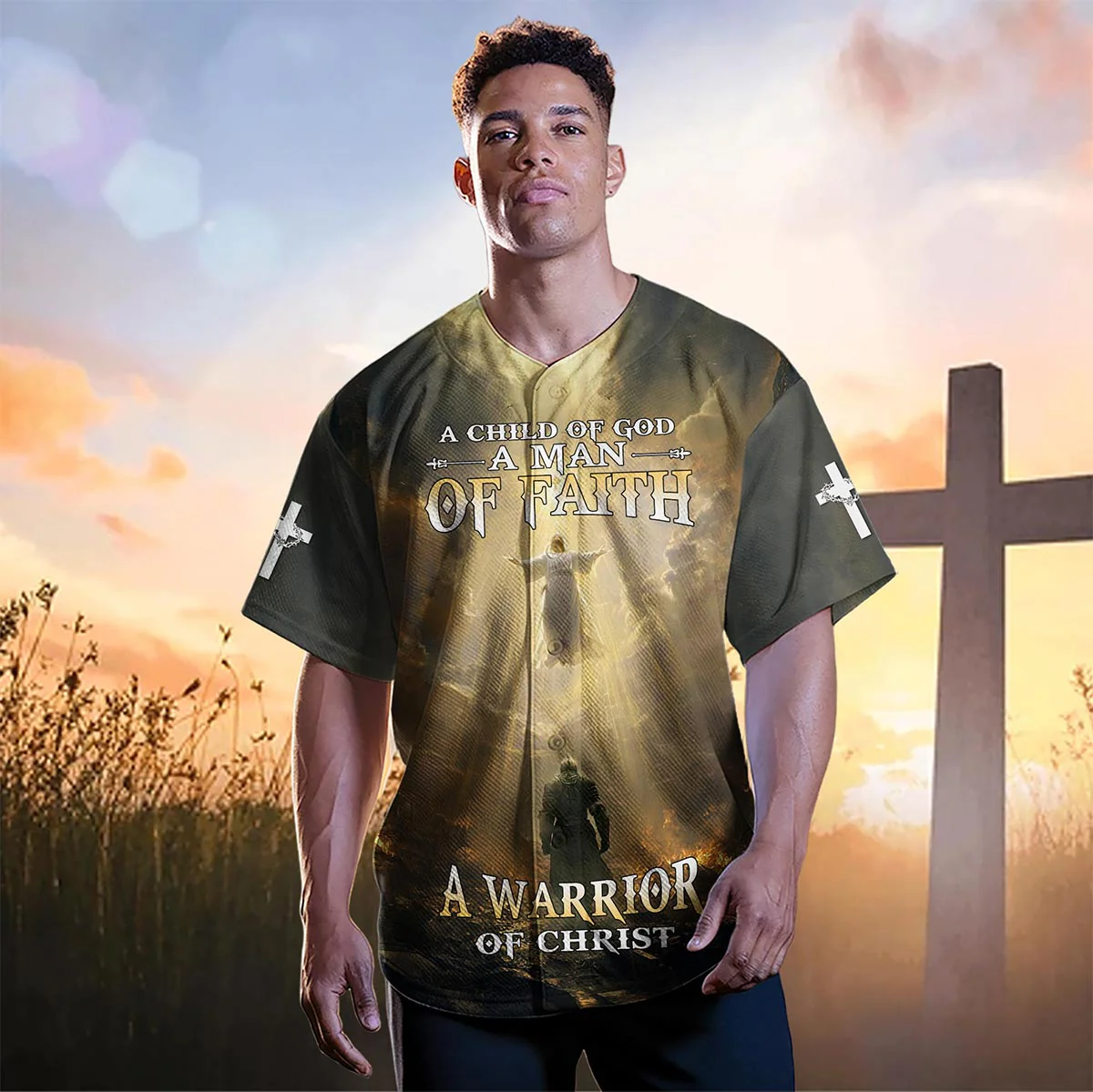 A Child Of God A Man Of Faith A Warrior Of Christ Baseball Jersey Bundle - Image 10