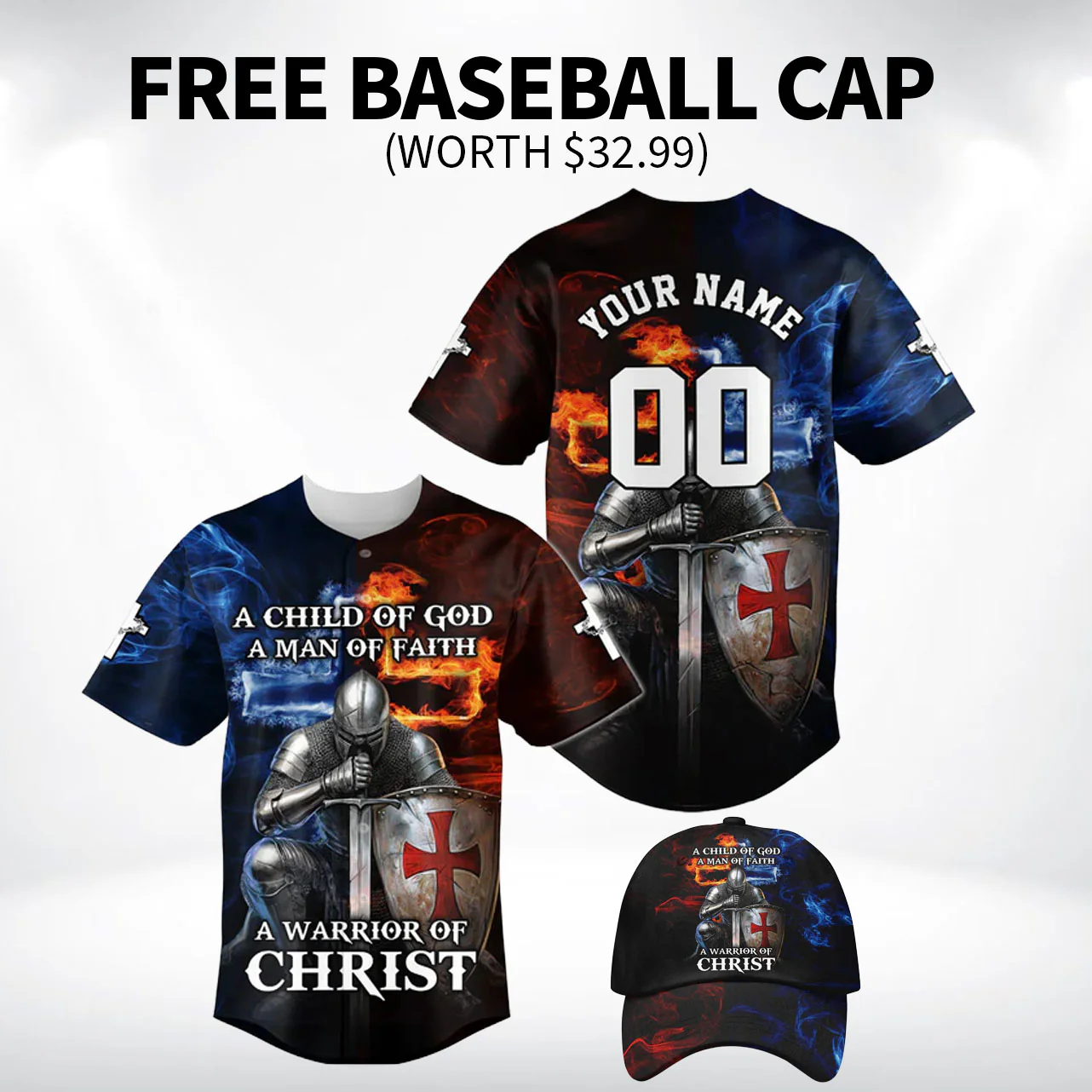 A Child of God A man of Faith Baseball Jersey Bundle
