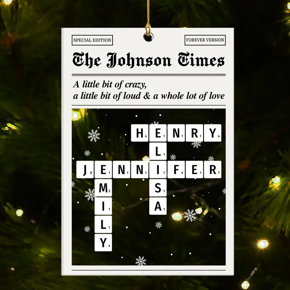 The Family Times Newspaper : Full Of Joy - Personalized Acrylic Ornament - Christmas Gift For Family HH01 - Image 3