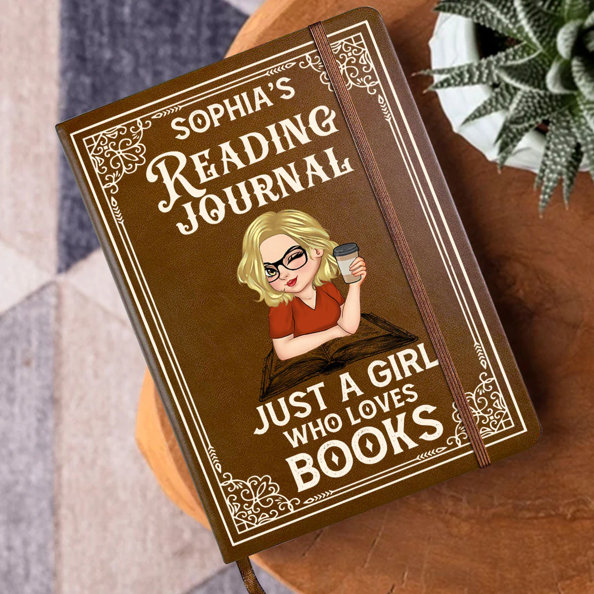 A Girl Who Loves Books Reading Journal - Personalized Leather Cover Notebook - Gift For Book Lover, Reader, Her | CLGOD04 HH01 - Image 3