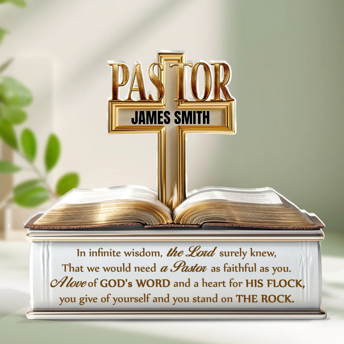 A Heart For His Flock - Personalized Acrylic Plaque TD118 - Image 5