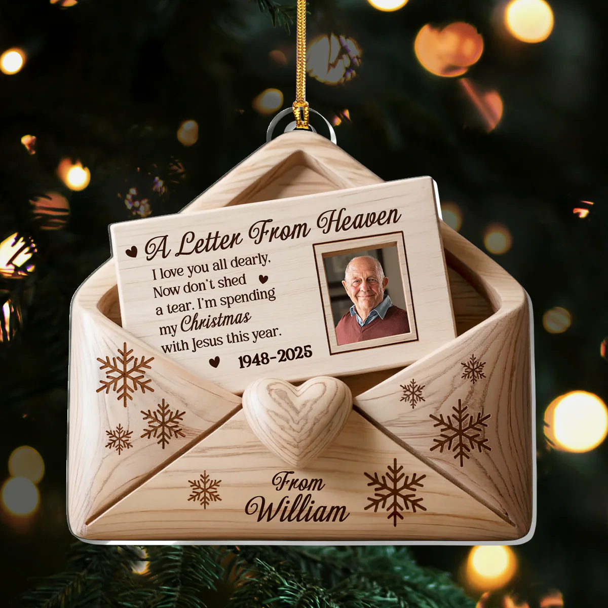A Letter From Heaven - Personalized 1-Layer Acrylic Ornament HL128
