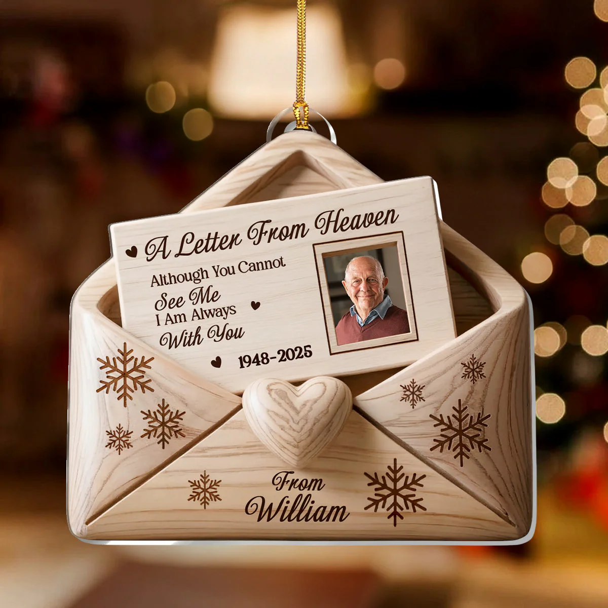 A Letter From Heaven - Personalized 1-Layer Acrylic Ornament HL128 - Image 2
