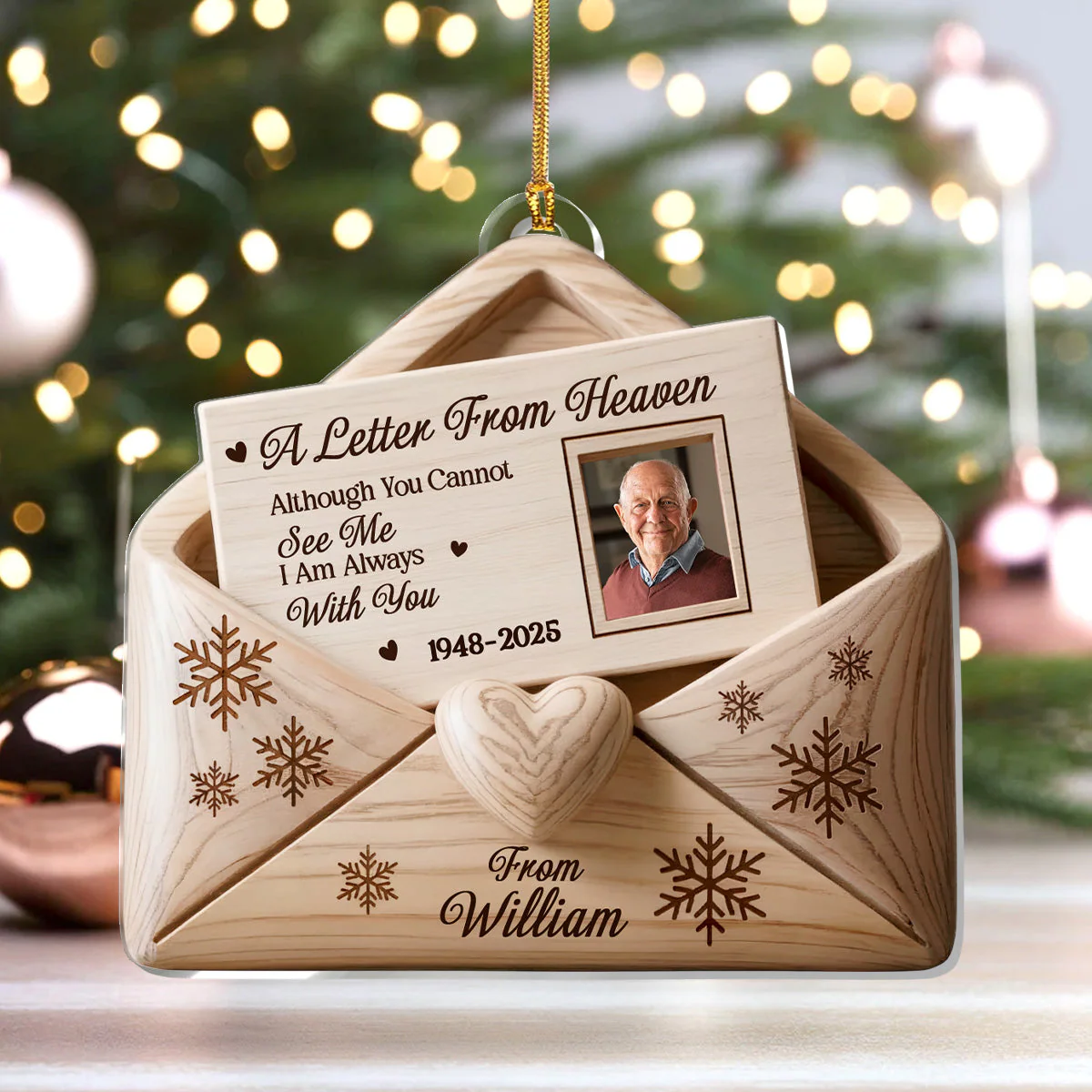 A Letter From Heaven - Personalized 1-Layer Acrylic Ornament HL128 - Image 4