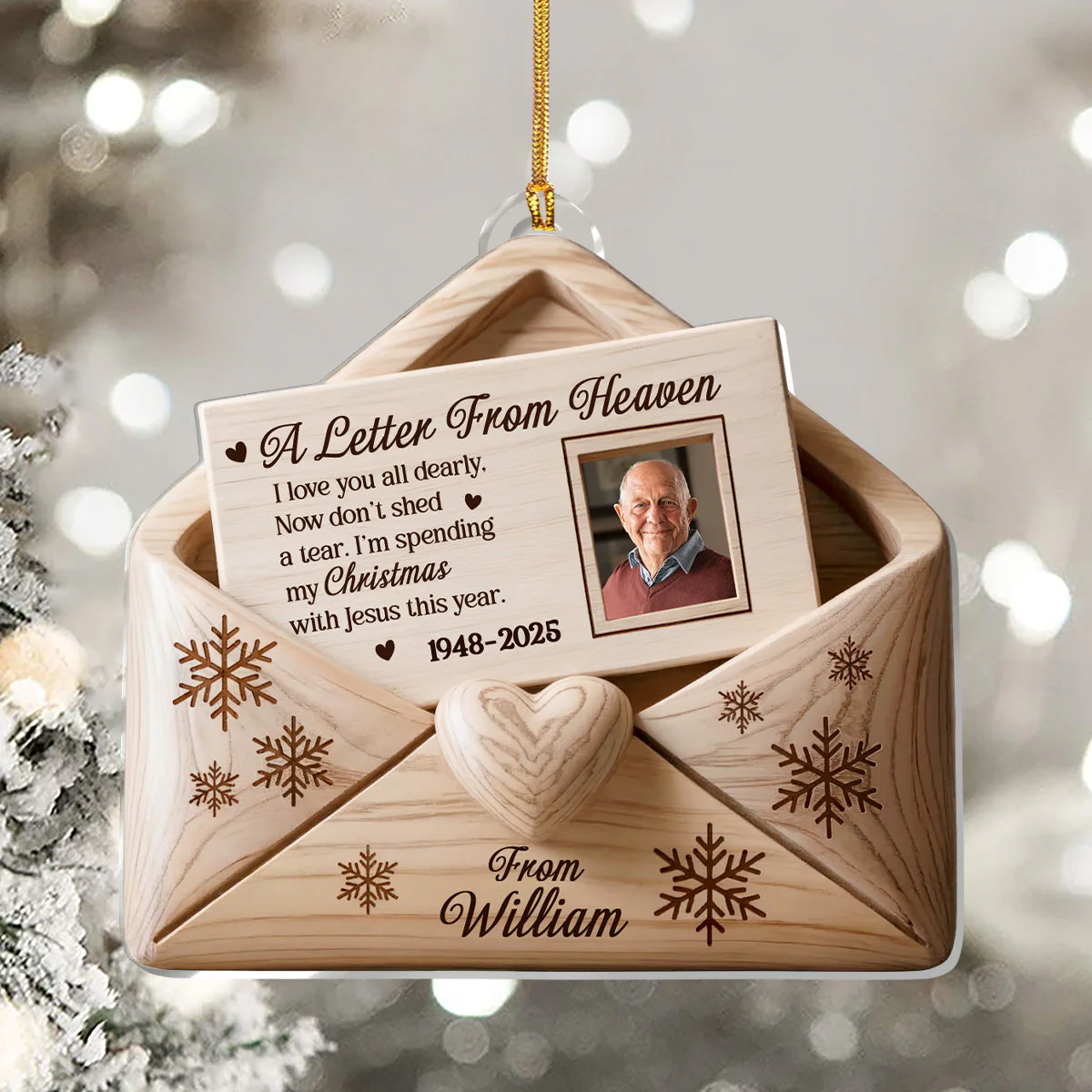 A Letter From Heaven - Personalized 1-Layer Acrylic Ornament HL128 - Image 5